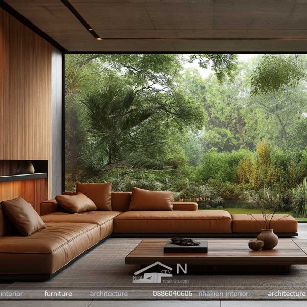 Phòng khách nhà vườn nghỉ dưỡng